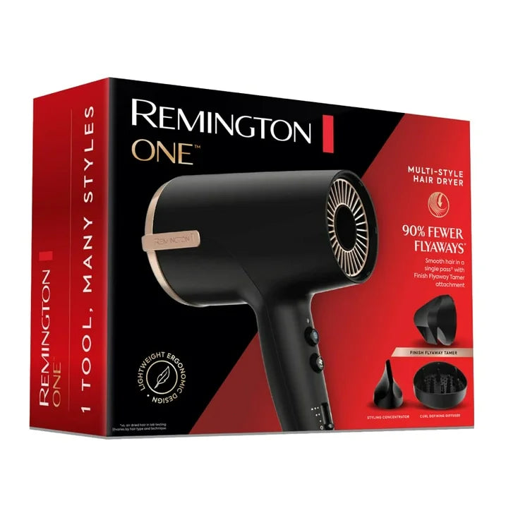 Remington One Multi-Style Hair Dryer - Salon-Styled Hair at Home with 90% Less Frizz and Faster Styling