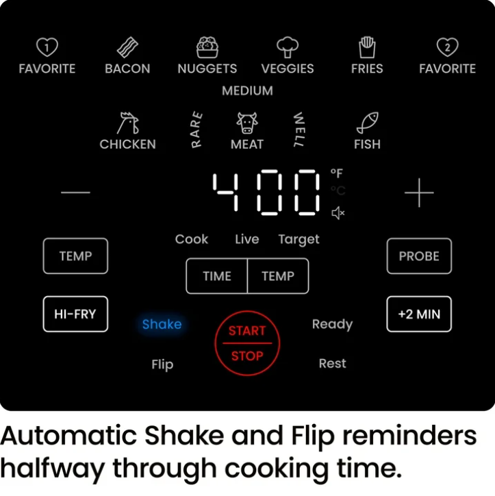 Chefman ExacTemp 5 Qt. Digital Air Fryer with Temperature Probe - Stainless Steel, New