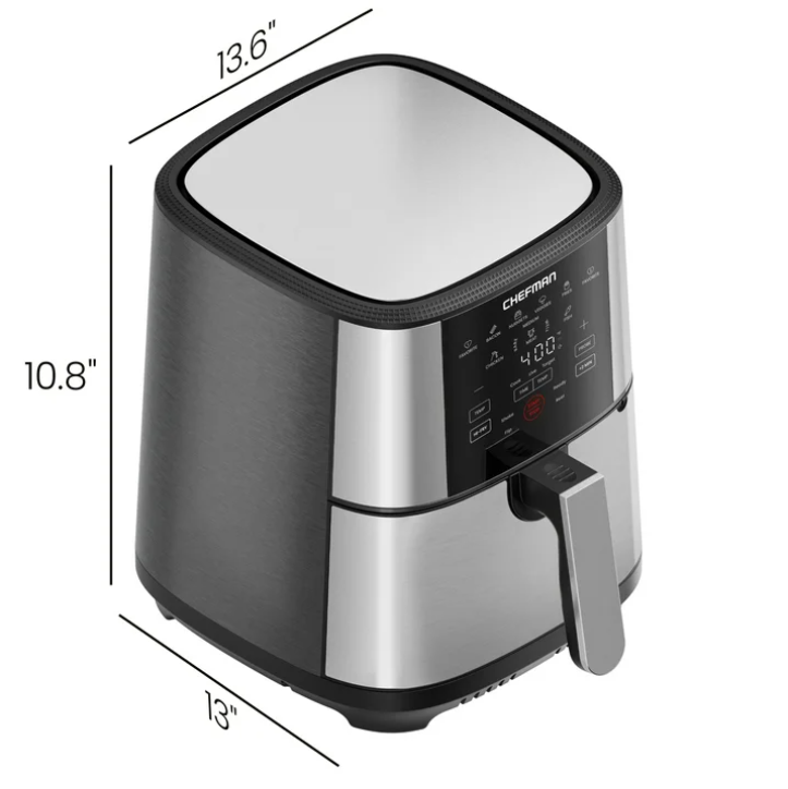 Chefman ExacTemp 5 Qt. Digital Air Fryer with Temperature Probe - Stainless Steel, New