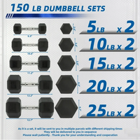 BalanceFrom 150LB Coated Hex Dumbbell Weight Set and A-Frame Storage Rack, 5-25 lbs Pairs