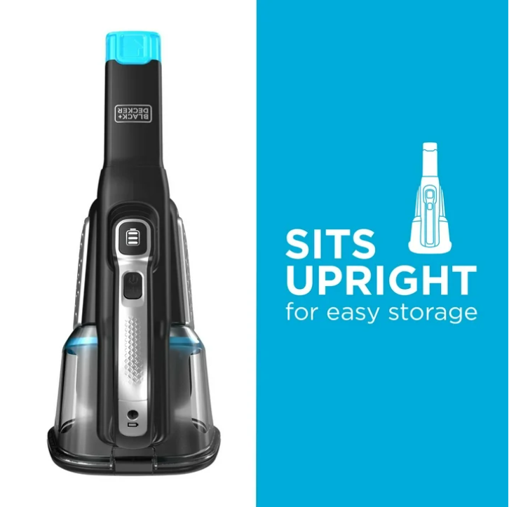 BLACK+DECKER Extra Length Dustbuster 12V Cordless Handheld Vacuum, More Powerful & Runtime, HHVK320J00W