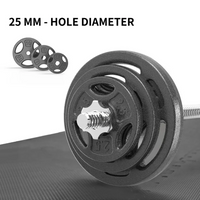 Athletic Works 100LB Black Cast Iron Standard Weight Plate Sets, Used as Both Dumbbell and Barbell,1-inch Holes Fit Standard Sized Bar