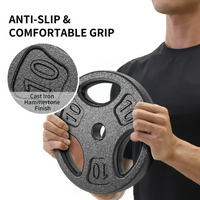 Athletic Works 100LB Black Cast Iron Standard Weight Plate Sets, Used as Both Dumbbell and Barbell,1-inch Holes Fit Standard Sized Bar