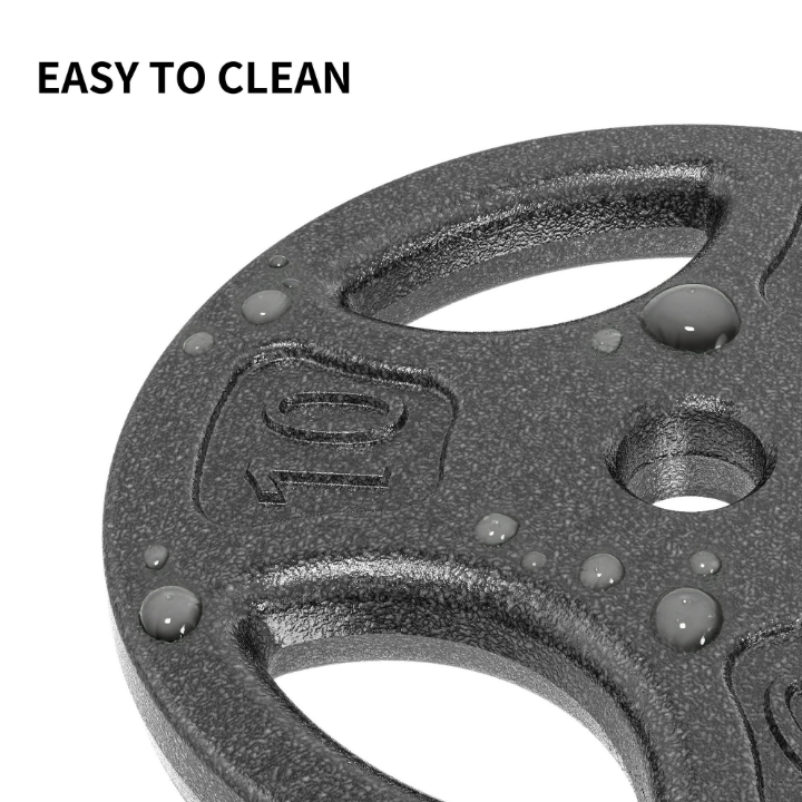 Athletic Works 100LB Black Cast Iron Standard Weight Plate Sets, Used as Both Dumbbell and Barbell,1-inch Holes Fit Standard Sized Bar
