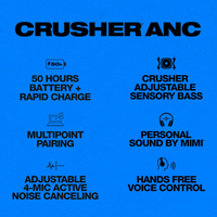 Skullcandy - Crusher ANC 2 Over-the-Ear Noise Canceling Wireless Headphones - Black
