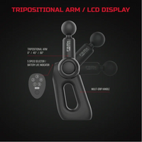 FitRx Pro Neck and Back Massager, Handheld Percussion Massage Gun with Multiple Angles, Speeds and Attachments