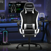 GTRACING GTWD-200 Ergonomic Gaming Chair with Adjustable Pillows and Footrest , White