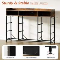 GUNAITO 9 drawer Dresser,Chest of Drawers for Bedroom,Fabric Drawer With Charging Station & LED Lights，43"W TV Stand,Rustic Brown