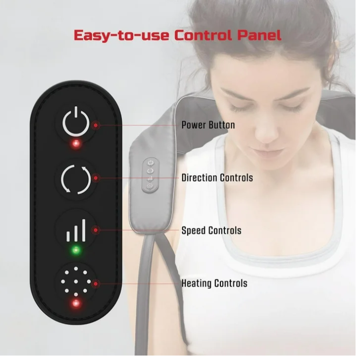 FitRx Shiatsu Pro Shiatsu Back and Neck Massager, Cordless Heated Neck and Shoulder Massager