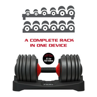 FitRx Adjustable Dumbbells, 52.5lb SmartBell Dumbbell Set with Quick-Select Weights for Home Gym
