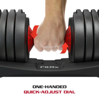 FitRx Adjustable Dumbbells, 52.5lb SmartBell Dumbbell Set with Quick-Select Weights for Home Gym