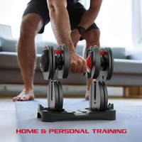 FitRx Adjustable Dumbbells, 52.5lb SmartBell Dumbbell Set with Quick-Select Weights for Home Gym
