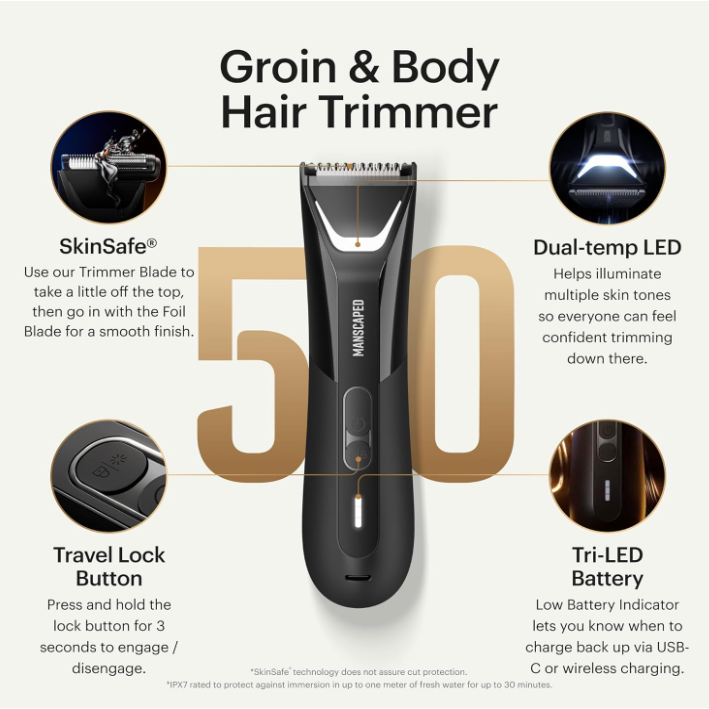 Manscaped - The Lawn Mower 5.0 Ultra Hair Trimmer Essentials Kit - Black