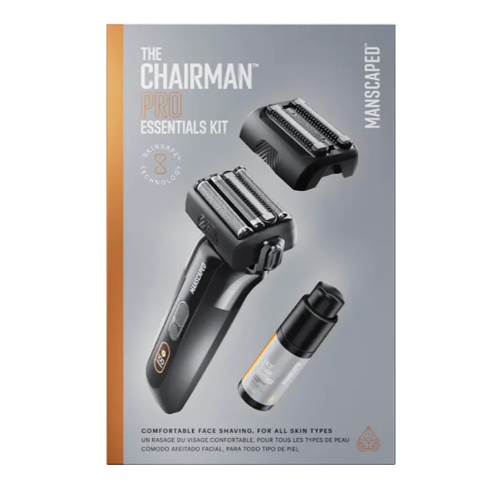 Manscaped - The Chairman Pro Essentials Kit Rechargeable Wet/Dry Electric Foil Shaver Gift Set - Black