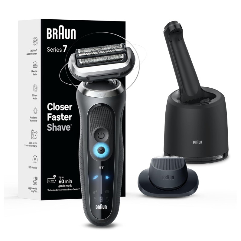 Braun Series 7 Wet/Dry Electric Shaver with Smart Center - Grey