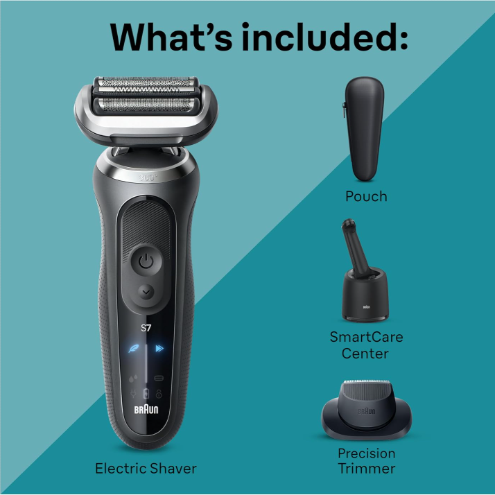 Braun Series 7 Wet/Dry Electric Shaver with Smart Center - Grey