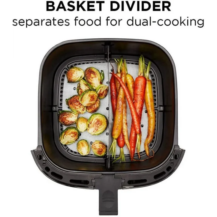 Chefman Turbofry Air Fryer with Basket Divider, 8 Qt Capacity - Stainless Steel, New