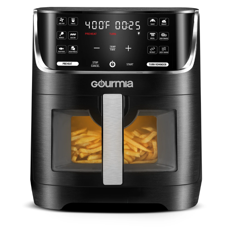 Gourmia Digital Window 8 qt Air Fryer, Black - Nonstick, Digital Display